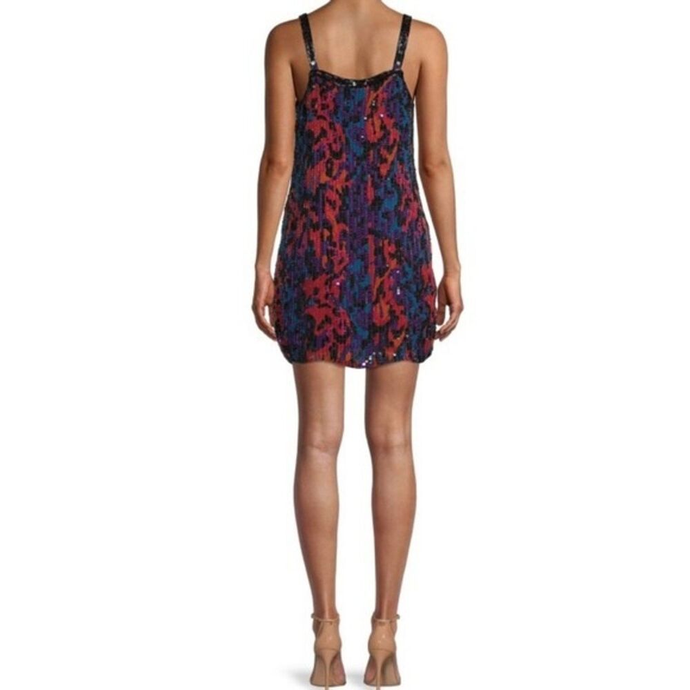 Parker Saturn Beaded Slip mini in animal print Dress NWT SzS - Picture 3 of 4